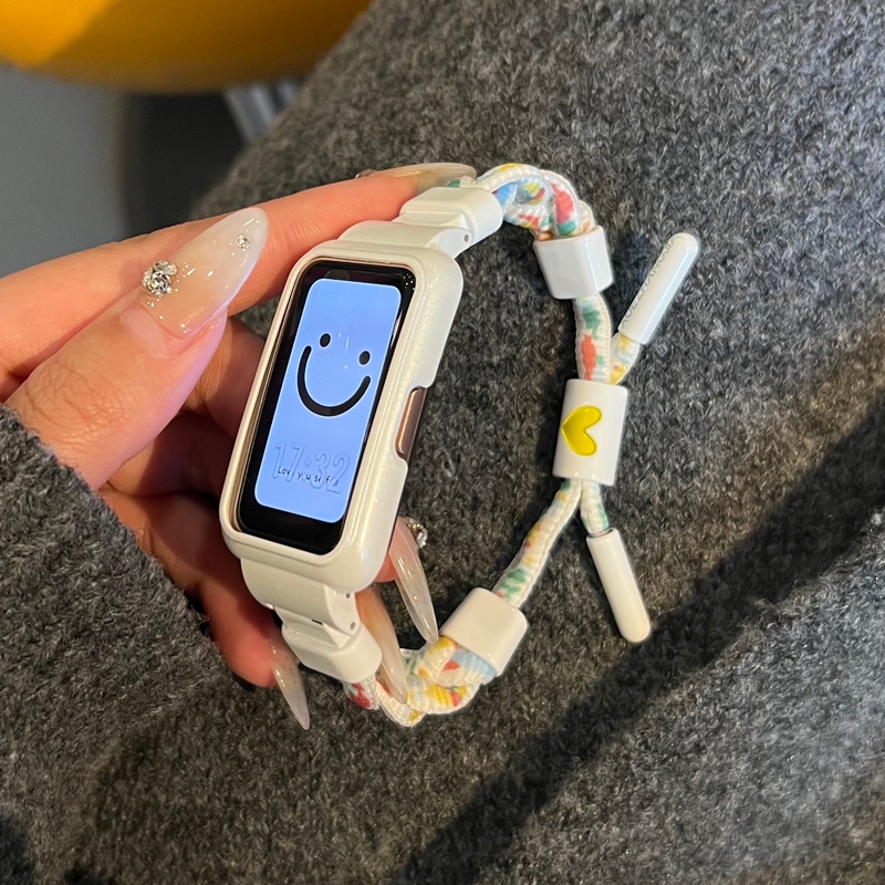 สายรัดข้อมือไนลอนถักแฟชั่น สําหรับ หัวเว่ย วงดนตรี 11 โปร + กรอบโลหะเคสป้องกัน รองรับรุ่น 10/9/8/7/6/เอ็นเอฟซี