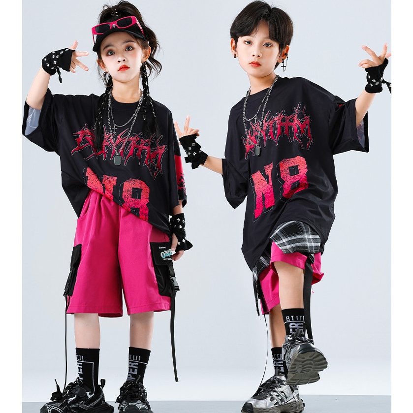 15-75KG ชุดเต้นเด็ก ชุดเต้นแจ๊ส เด็กผู้หญิง เสื้อ ชุด cover dance เด็กผู้ชาย ชุดฮิปฮอป กางเกง ชุดเต้