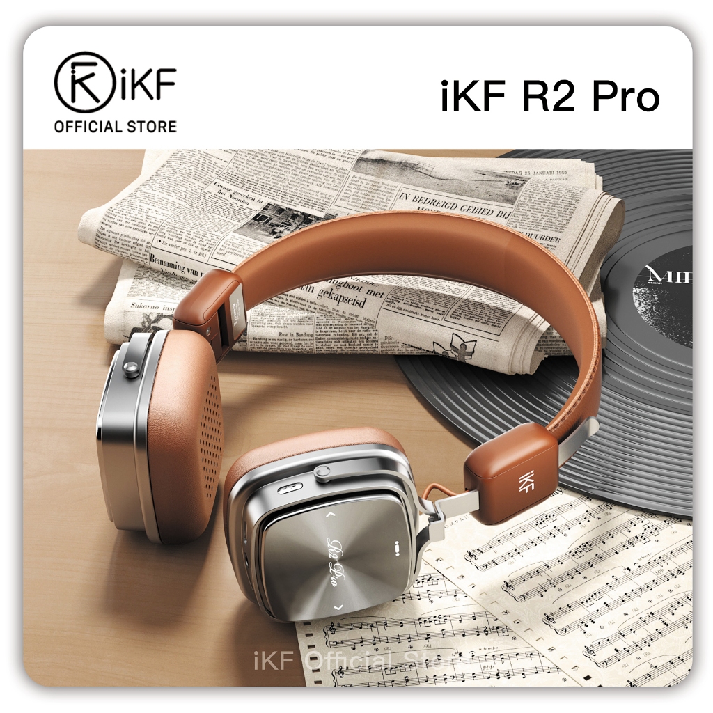 หูฟังไร้สายคลาสสิกย้อนยุค iKF R2 Pro พร้อมระบบตัดเสียงรบกวนแบบแอคทีฟ, ไดรเวอร์ไฮไฟขนาด 40 มม., เล่น 
