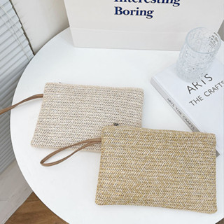 ที่เรียบง่ายแบบพกพาความจุขนาดใหญ่สานผู้หญิงกระเป๋าหลายบัตรกร…