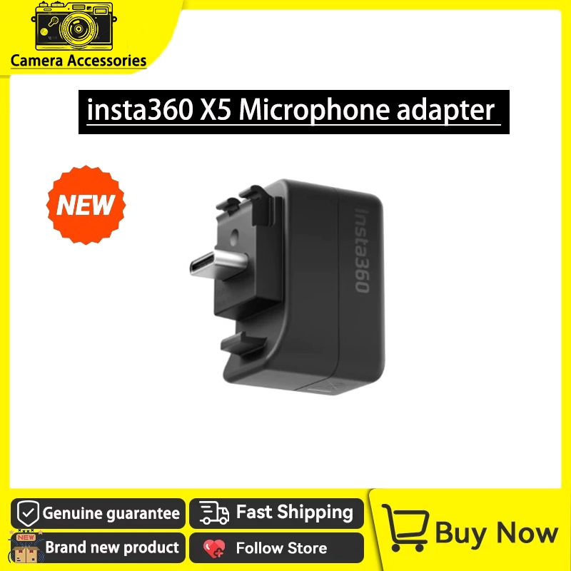 Original New insta360 X5 Microphone adapter for both charging and external microphone for insta360 X