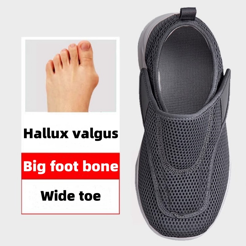 รองเท้าเดินสําหรับผู้ป่วยเบาหวาน Hallux valgus กว้างพิเศษ รองรับเท้าบวม กระดูกเท้าใหญ่ ขนาดใหญ่ 45 46