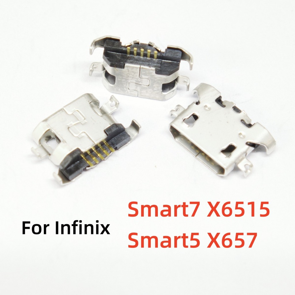 5-50pcs Micro USB mini connector พอร์ตชาร์จมือถือสําหรับ Infinix Smart 7 X6515/สมาร์ท 5 X657 connector Jack Socket Dock
