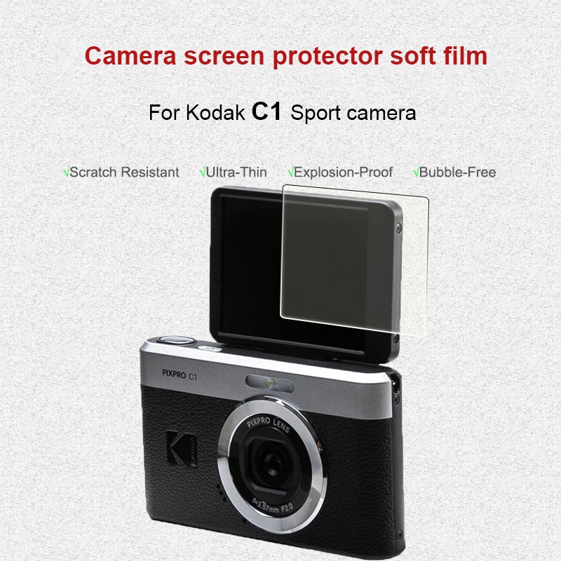 สําหรับตัวป้องกันหน้าจอกล้อง Kodak Pixpro C1, ฟิล์มนุ่ม, ทนต่อการขีดข่วนและกันรอยขีดข่วน