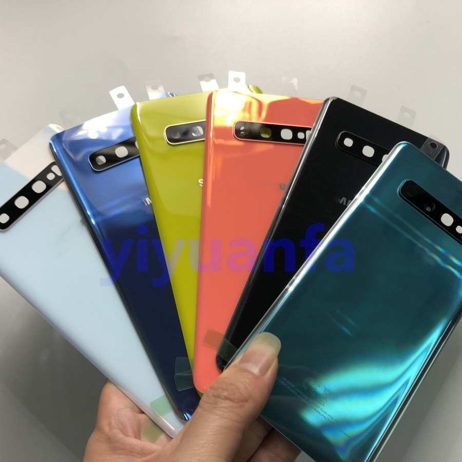อะไหล่ฝาครอบแบตเตอรี่ พร้อมกรอบเลนส์กล้อง สําหรับ Samsung Galaxy S10E S10 G973 S10 Plus G975 S10E S1