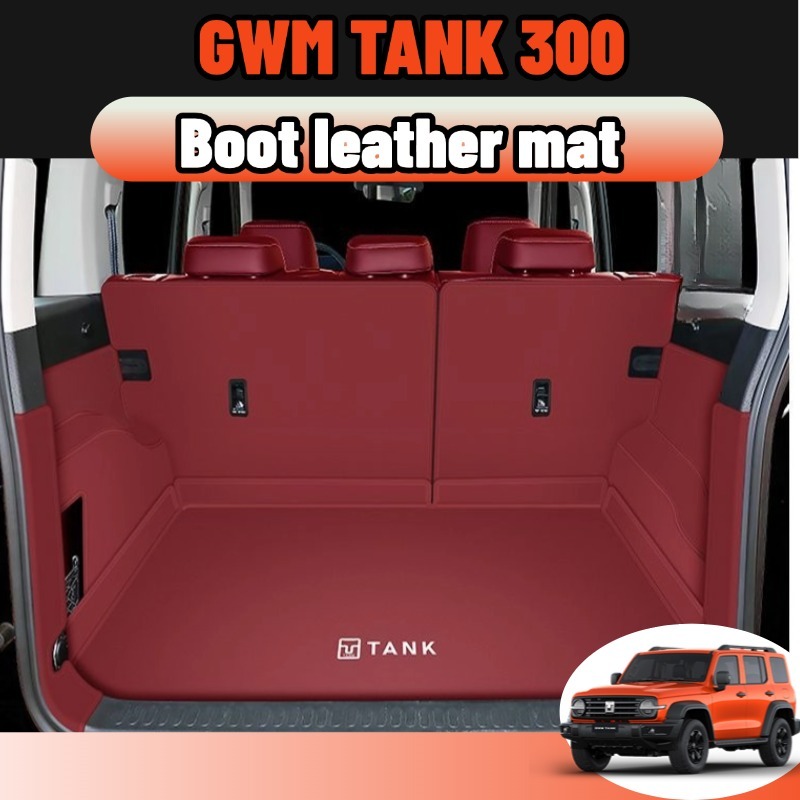 Gwm tank 300 diesel 2023-2025 พรม พรมหนังไฮโซเข้ารูป6D7D ถาดหลังรถ แผ่นรองกระโปรงหลังรถ ของแต่ง boot tray ป้องกันไม่ ให้ตัวรถสกปรกสี ดํา เทา สีชมพู สีน้ำเงิน ของแต่ง