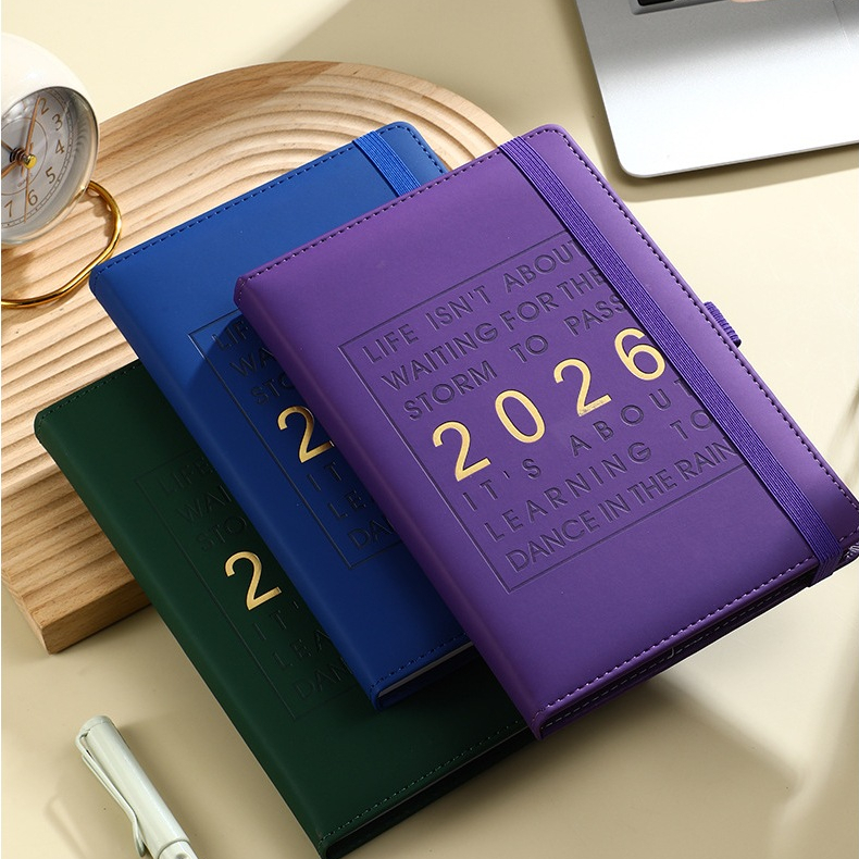 [พร้อมสต็อก] 2026 นักวางแผน พร้อมที่ใส่ปากกา 2026 ตารางไดอารี่โน๊ตบุ๊ค ก5 หน้าก วันรายวันวางแผนวิชาการไดอารี่รายสัปดาห์รายเดือนวางแผน ม.ค.2026ถึงธ 2026