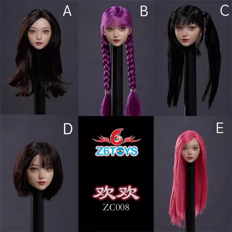 Z6TOYS ZC008 1/6 movable eye beauty head ประติมากรรม Huanhuan เหมาะสําหรับตุ๊กตาทหารที่มีร่างกายพลาส