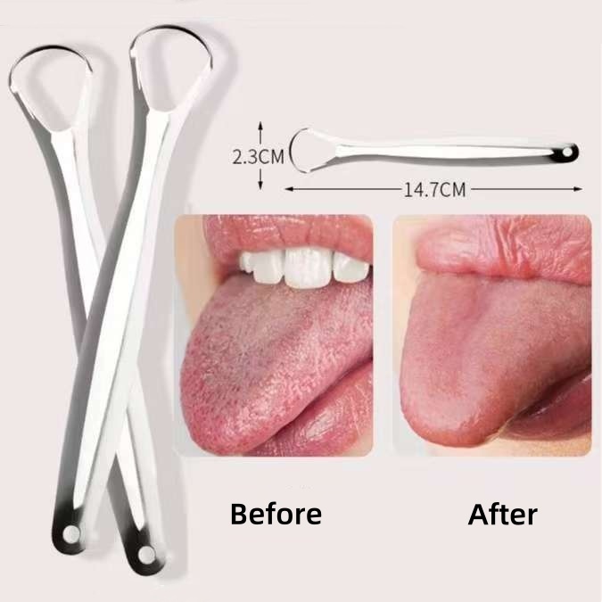 ที่ขูดลิ้น ที่ขูดลิ้นสแตนเลส โทงเกอ เครื่องขูดทําความสะอาดสําหรับผู้ใหญ่และเด็กแบบพกพาลิ้นทําความสะอาด