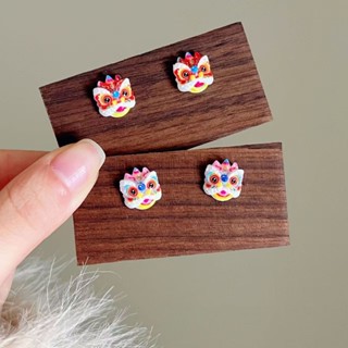 ใหม่สามมิติ Lion-Awakening ต่างหู High-End ต่างหู Tempera