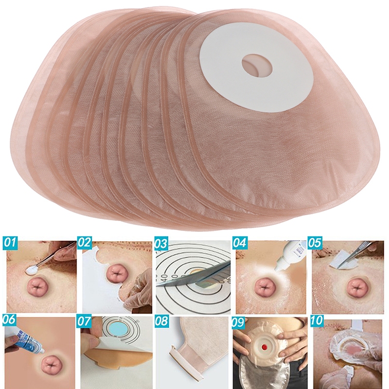 [Gay] 10PCS One-piece System Colostomy Bags Disposable Ostomy Drainable Single Pouch  HDY
