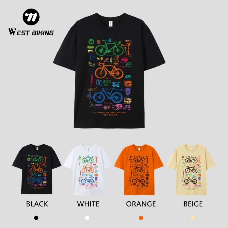 WEST BIKING จักรยานขี่จักรยานเสื้อวัฒนธรรมฤดูร้อนแขนสั้นผู้ชายเสื้อยืดสั้นแฟชั่นผู้หญิง