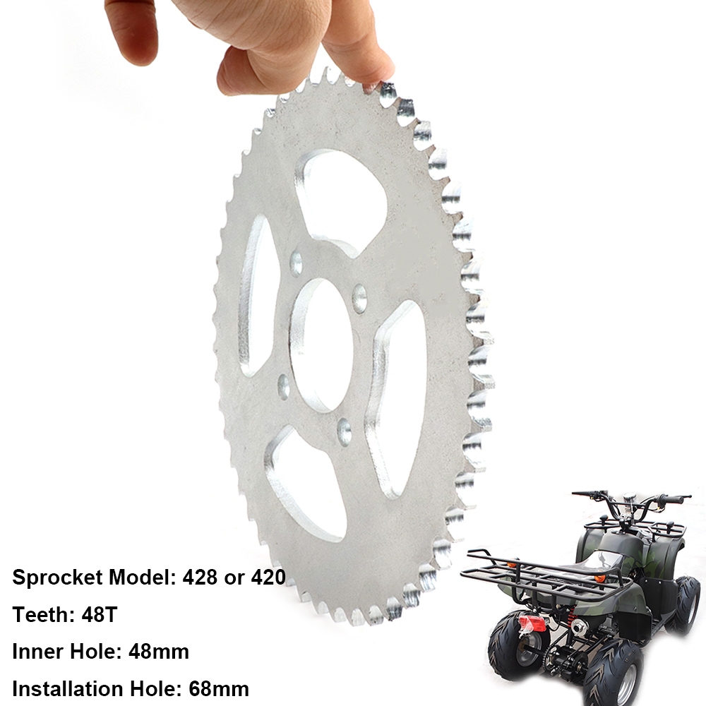 48 ฟัน #420/428 ด้านหลังเฟืองโซ่ ID 48 มม.สําหรับ 50cc 70cc 90cc 110cc 125cc 250cc ATV Quad Pit Dirt Bike Trike ชิ้นส่วนรถจักรยานยนต์