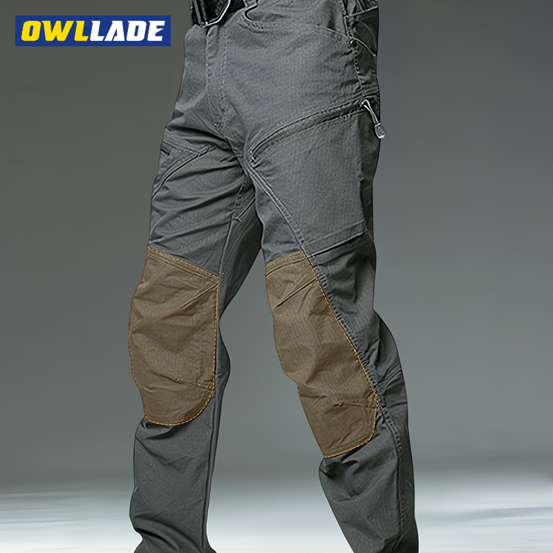 Owllade กางเกงคาร์โก้ยุทธวิธีอาวุโสสําหรับผู้ชาย KBZ01 สีเทากันน้ํา A01 2T