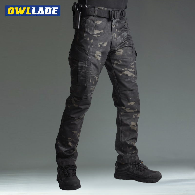 Owllade กางเกงเดินป่าคาร์โก้ยุทธวิธีสําหรับผู้ชายผู้หญิงใน Night Slim Fit กันน้ํา IX7 A01 2T