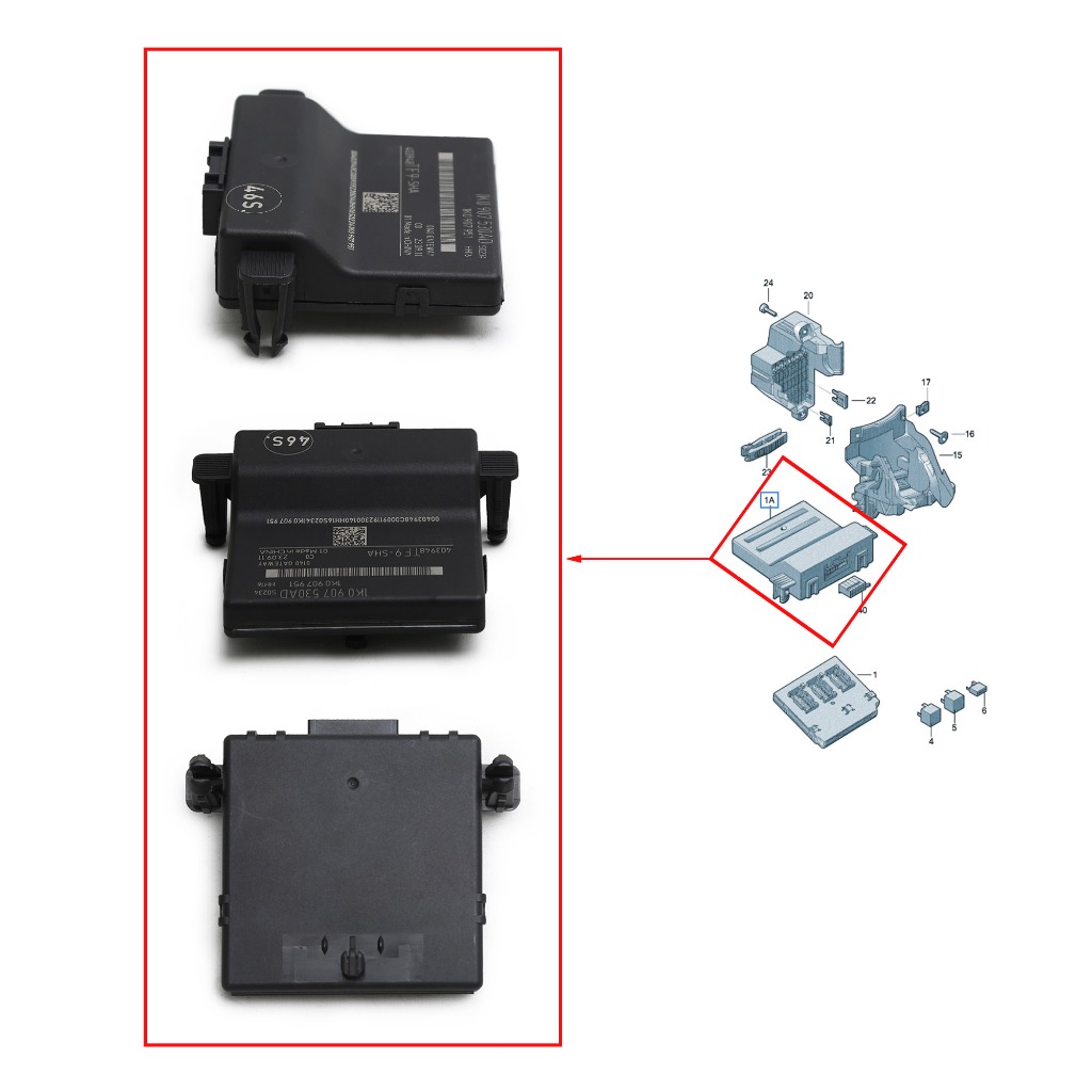 1K0 907 530 AD สามารถ Bus Gateway ควบคุมหน่วย 1K0907530AD สําหรับกระต่าย Jetta Golf MK5 MK6 RNS510 R