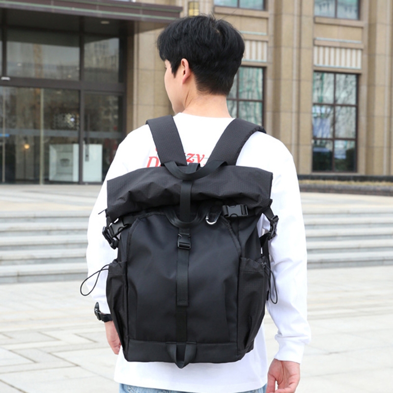 สำหรับผู้ชาย กระเป๋าปีนเขากลาง แจ้งพับได้เดินป่าเดินทางกระเป๋าเป้สะพายหลังกันน้ํา - รูปที่ 4