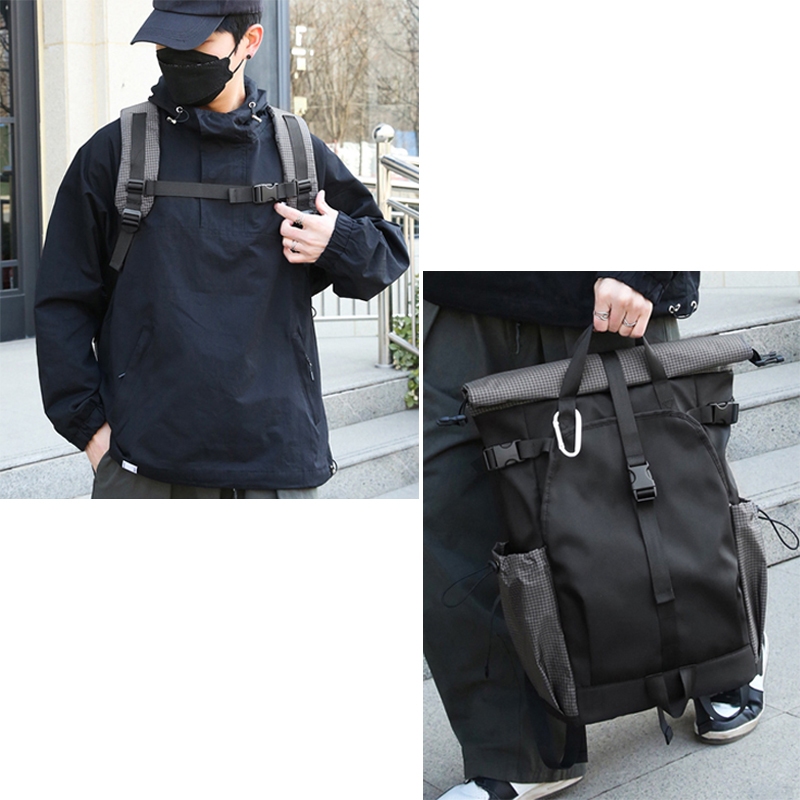 สำหรับผู้ชาย กระเป๋าปีนเขากลาง แจ้งพับได้เดินป่าเดินทางกระเป๋าเป้สะพายหลังกันน้ํา - รูปที่ 3