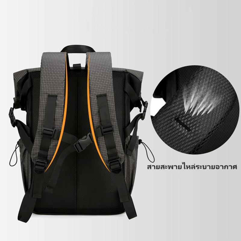 สำหรับผู้ชาย กระเป๋าปีนเขากลาง แจ้งพับได้เดินป่าเดินทางกระเป๋าเป้สะพายหลังกันน้ํา - รูปที่ 5