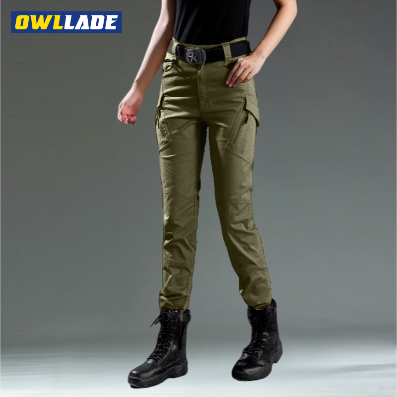 Owllade กางเกงคาร์โก้ยุทธวิธีสําหรับผู้ชายผู้หญิงสีเขียว Ix9 A01 2T
