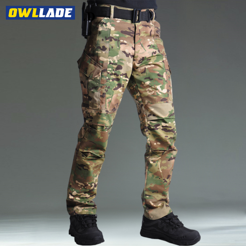 Owllade กางเกงคาร์โก้ยุทธวิธีผู้ชายใน CP IX7Cam A01 2T