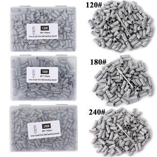 100 ชิ้น/กล่อง 3 มม.Mini Sanding Bands กับ Mandrel ชุดสําหรับ Dead Skin Calluses ขัดเล็บไฟฟ้าเจาะ Bits เล็บเครื่องมือ