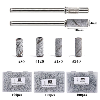 100 ชิ้น/กล่อง 3 มม.Mini Sanding Bands กับ Mandrel ชุดสําหรับ Dead Skin Calluses ขัดเล็บไฟฟ้าเจาะ Bits เล็บเครื่องมือ