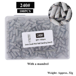 100 ชิ้น/กล่อง 3 มม.Mini Sanding Bands กับ Mandrel ชุดสําหรับ Dead Skin Calluses ขัดเล็บไฟฟ้าเจาะ Bits เล็บเครื่องมือ