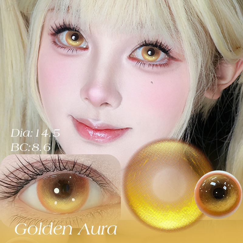 DUOXIU【hot】คอนแทคเลนส์สี บทบาทสมมุติ สีเหลือง ตัวละครอนิเมะ COSPLAY