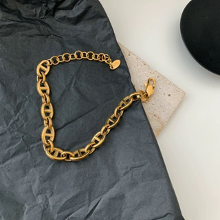 จากไทย 1วันถึง💕สร้อยข้อมือโซ่เหล็กไทเทเนียมทอง จี้จมูกหมู | …