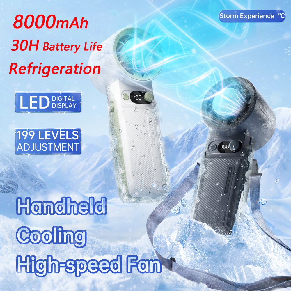 8000mAh Turbo Mobile ความเร็วสูง 199 เกียร์ปรับลมพัดลมกลางแจ้งแบบพกพา PK JESULIFE