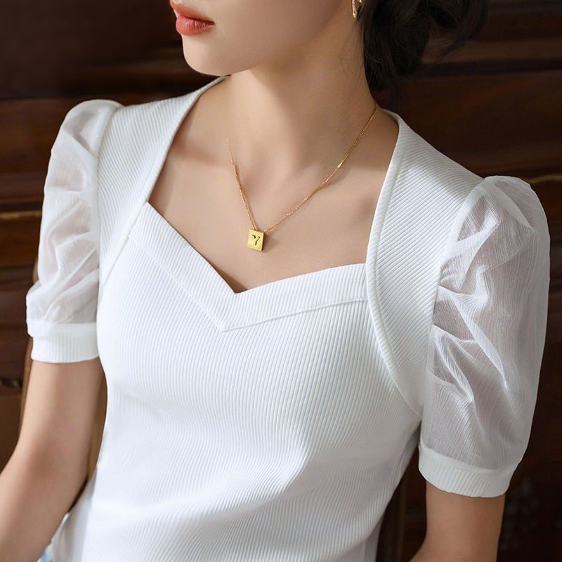 เสื้อเชิ้ตแขนสั้น แขนพอง แฟชั่นฤดูร้อน สำหรับผู้หญิง