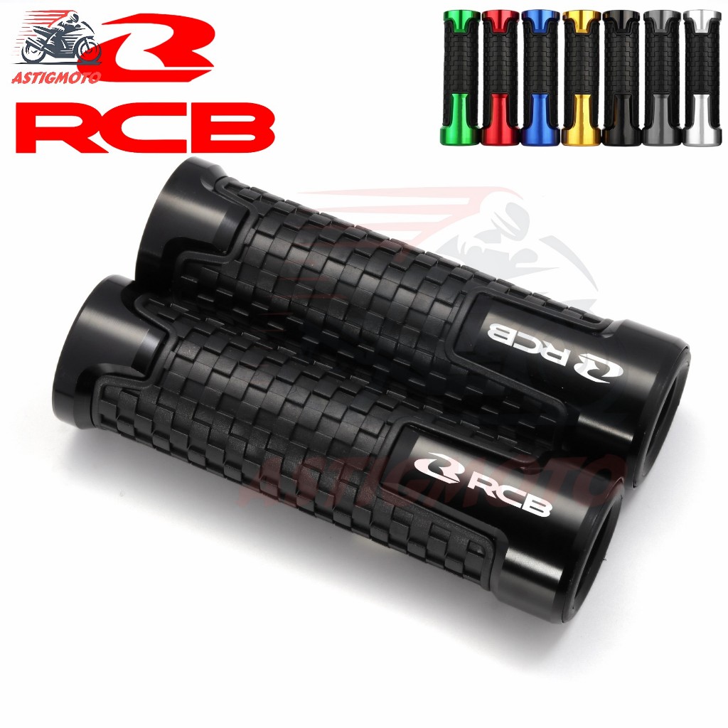 Racing Boy 1 คู่ดัดแปลง RCB สําหรับรถจักรยานยนต์ Handle Bar Grip Handlebar Grips อุปกรณ์เสริมรถจักรยานยนต์ CNC