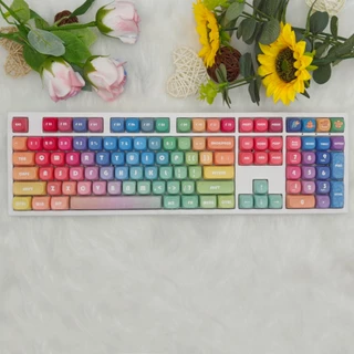 🔥ขายตรงจากโรงงาน🔥คีย์แคปไล่ระดับสีรุ้ง XDA/MOA PBT-75% ครบชุด 132 คีย์ กระบวนการระเหิดห้าด้าน