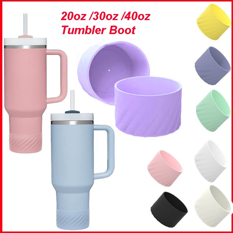 7.5 ซม.ซิลิโคนทั่วไป Boot สําหรับ 30 & 40oz Tumbler Ice Flow 20oz 30oz ซิลิคอน Anti-drop ซิลิโคน Boot สําหรับแก้วส่วนใหญ่ขวด Anti-slip ป้องกันด้านล่าง Tumbler Boot