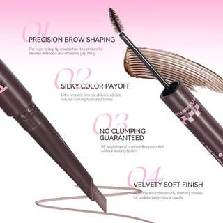 PinkPunk 2 in 1 มาสคาร่าคิ้ว & ดินสอเขียนคิ้ว 5D มาสคาร่าคิ้ว 7 เฉดสี ไม่เลือน อยู่ทนนาน K-Beauty
