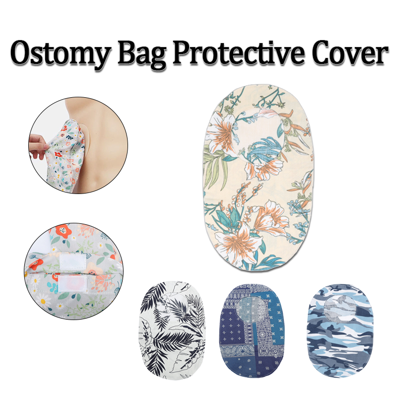 พิมพ์ลายดอกไม้ - Ostomy Bag Protective Cover - รูปทรงกลมแบบพกพา