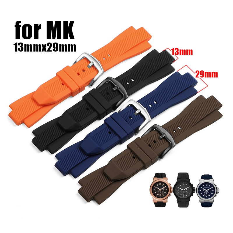 13mmx29mm ยางซิลิโคนนาฬิกาสําหรับ Michael Kors MK8730 MK9019 MK8295 MK8492 เปลี่ยนนาฬิกาสายรัดข้อมือนุ่มนาฬิกาอุปกรณ์เสริม