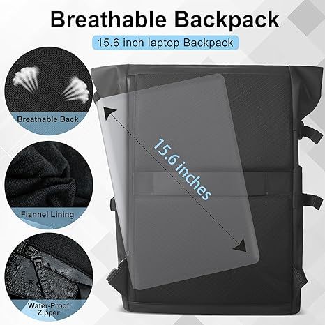 HEROIC KNIGHT حقيبة ظهر Rolltop مقاومة للماء ومضادة للسرقة — صورة 3