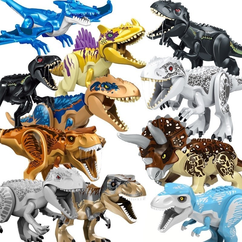 การสร้างบล็อกไดโนเสาร์ Tyrannosaurus Tyrannosaurus pterosaurs ประกอบโมเดลของเล่นเพื่อประโยชน์ทางปัญญาสำหรับเด็กเด็กผู้ชายจูราสสิก
