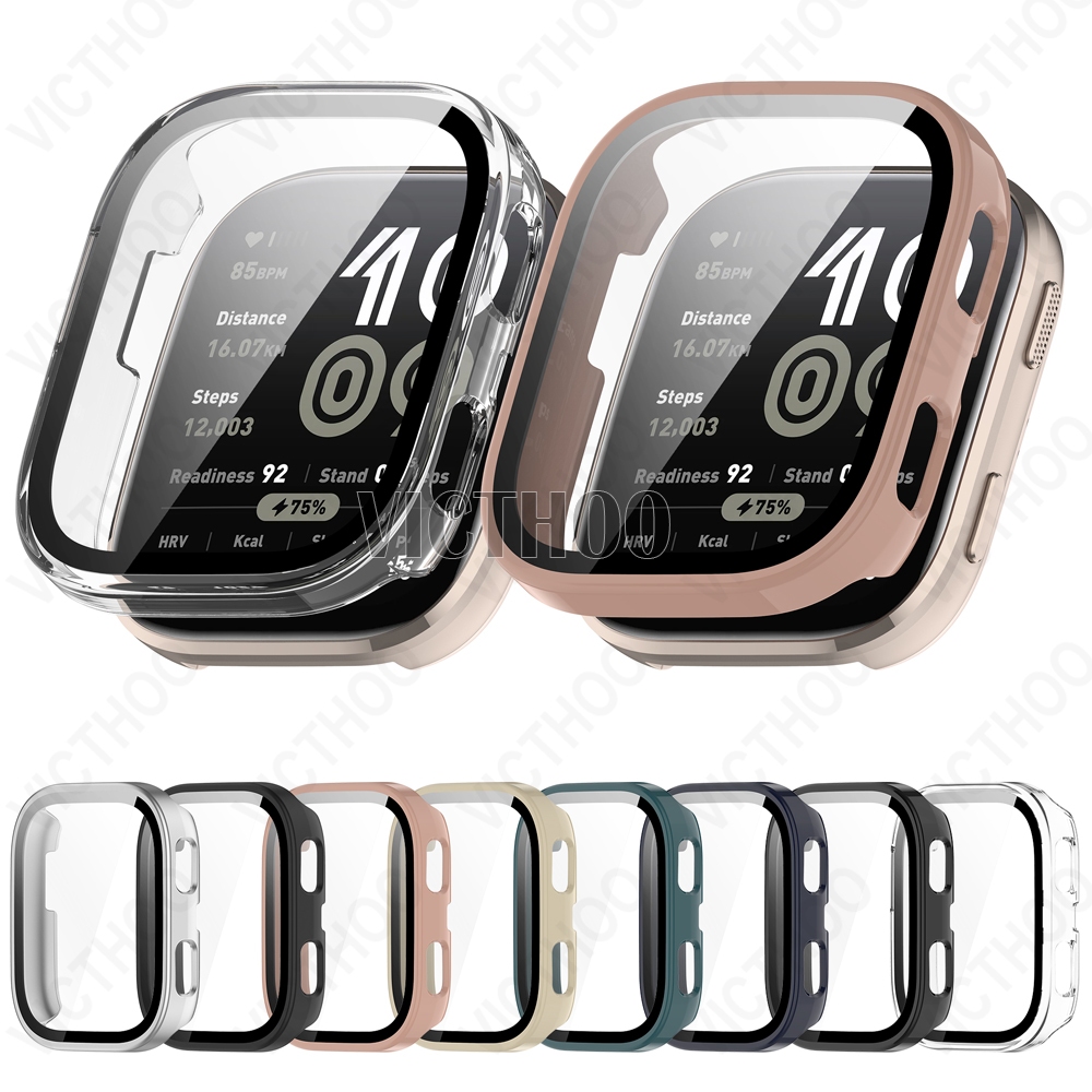 เคสพีซีแบบแข็งพร้อมฟิล์มกระจกนิรภัยปกป้องหน้าจอสําหรับ Amazfit Bip 6 5
