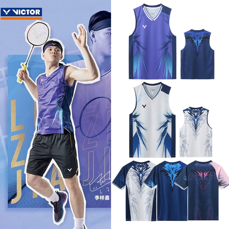 2024 2025 VICTOR Lee Zii Jia Jersey เสื้อแบดมินตันเสื้อกั๊กแขนกุดเสื้อยืดแขนสั้น Tops ราคา ถูกที่สุด ดีลบีเคเค