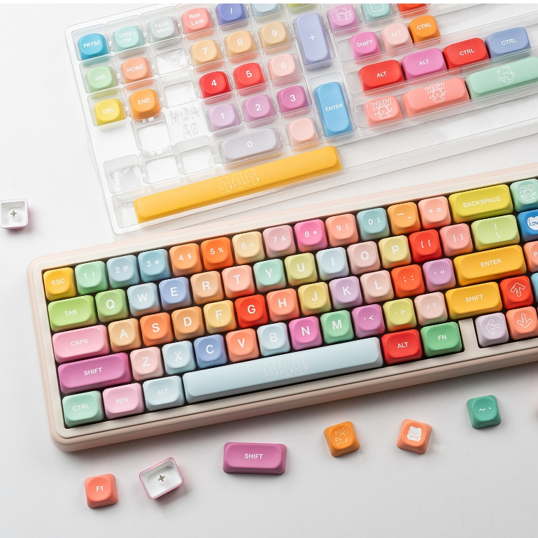 Womier Candy MOA Profile ความร้อน Dye-Sublimation PBT Keycap ชุดสําหรับ Cherry Gateron MX Switches คีย์บอร์ดเกมกล