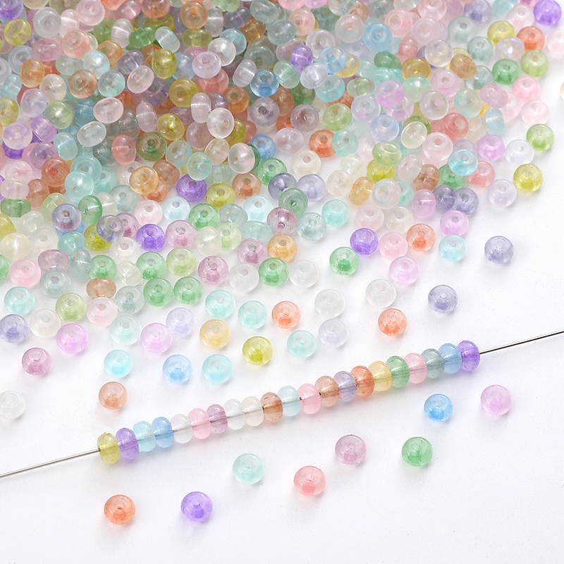 2×4 มม.150PCS ในประเทศ Super Excellent แก้วข้าวหยกลูกปัดสําหรับเครื่องประดับทําอุปกรณ์เสริม DIY สร้อยข้อมือสร้อยคอ