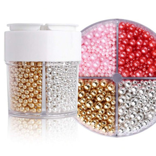 โรย,เครื่องประดับสําหรับตกแต่งเค้ก2ขนาด,มุกสีขาวโรยสําหรับอบ…