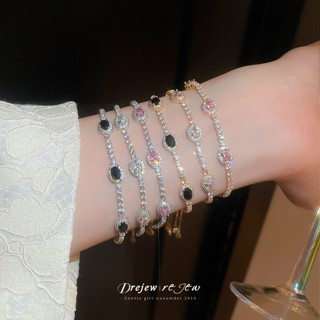 เดรช เพทายรูปไข่ปรับสร้อยข้อมือฝรั่งเศสที่สวยหรูหรูหราอารมณ์…