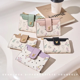 SeaGloca กระเป๋าสตางค์พับสั้นสำหรับผู้หญิง ลายคลาสสิกพร้อมซิป รุ่นล่าสุด 1845