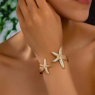 แฟชั่นฤดูร้อนชายหาดเปิดสร้อยข้อมือปรับสายรัดข้อมือแหวนมังสวิ…