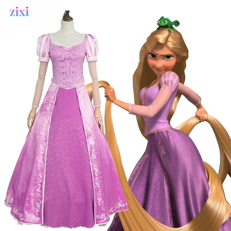 เครื่องแต่งกายคอสเพลย์ ชุดเดรสเจ้าหญิง Rapunzel สําหรับปาร์ตี้ฮาโลวีน