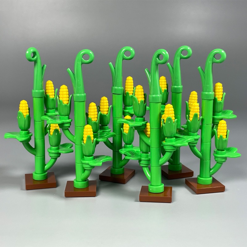 Crops/ข้าวโพด/พริกไทย/องุ่น/Berries Building Blocks ใช้งานร่วมกับ minifigure MOC อุปกรณ์เสริมเด็กประกอบของเล่น